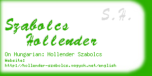 szabolcs hollender business card